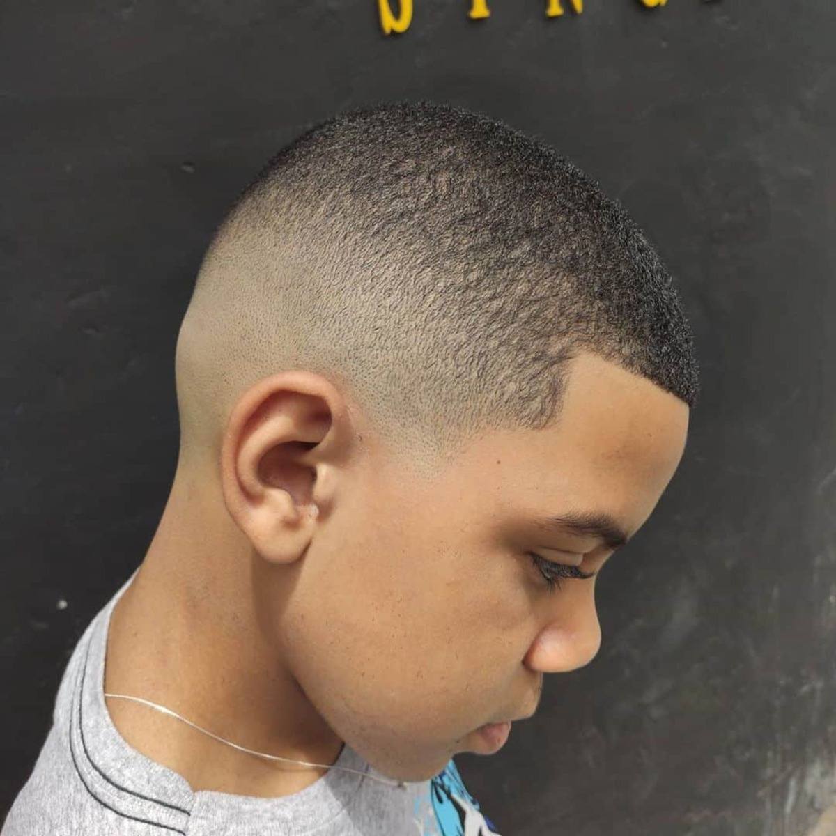 Low-Maintenance Buzz Cut + Low Fade for Kids