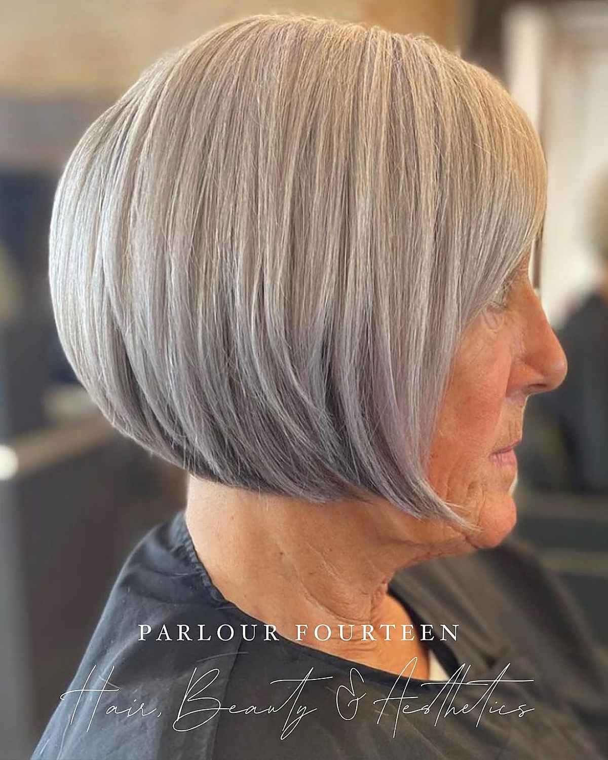 A Short Graduated Bob for an older woman over 60