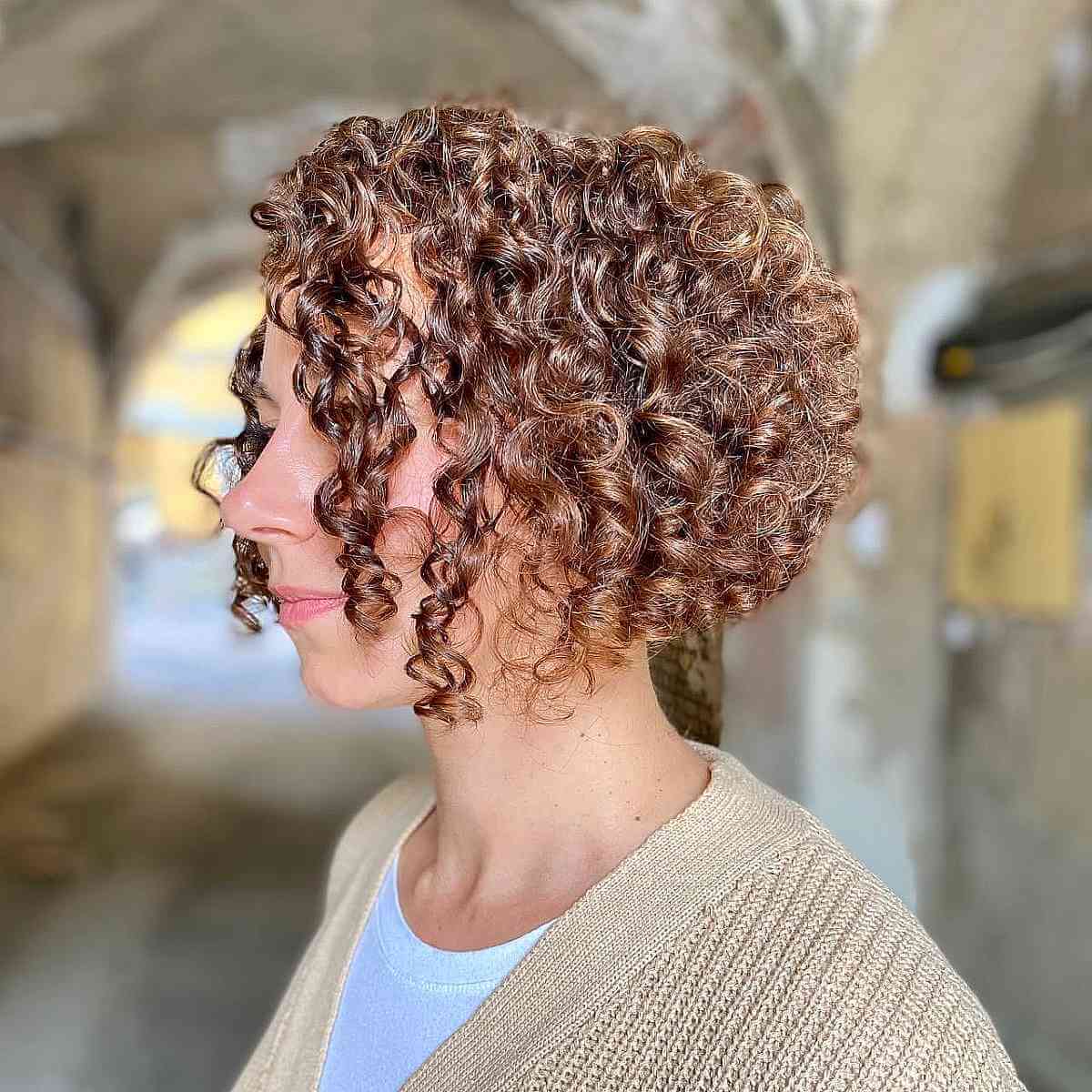 Angled Curly Bob