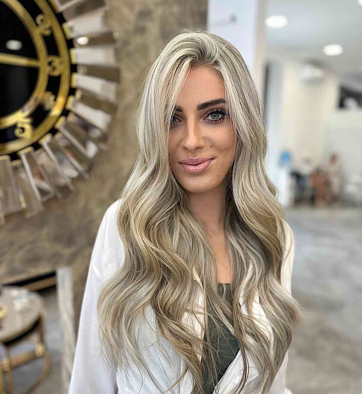 Ashy White-Blonde Long Fine Hair