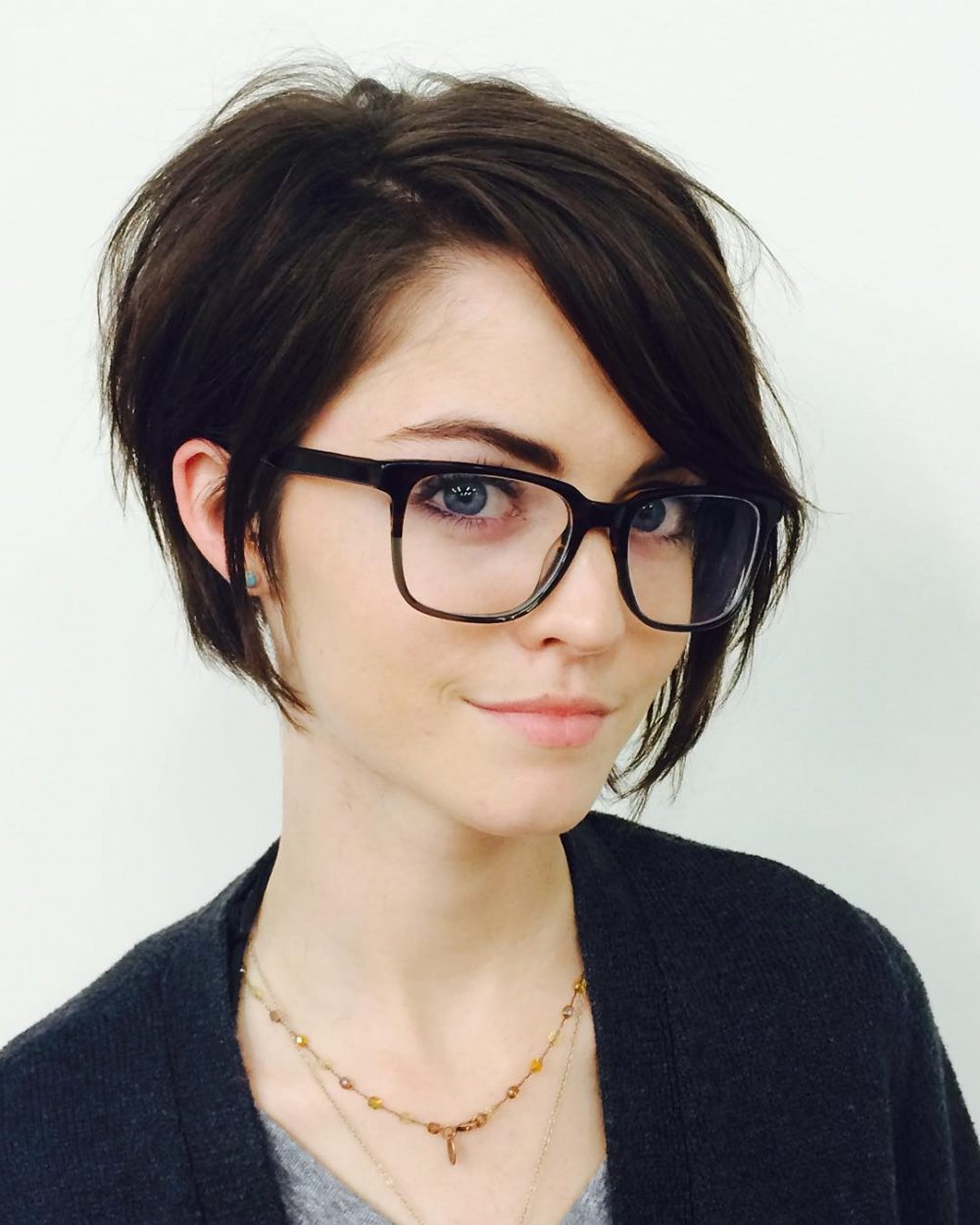 Asymmetrical Bob with Face Framing Layers