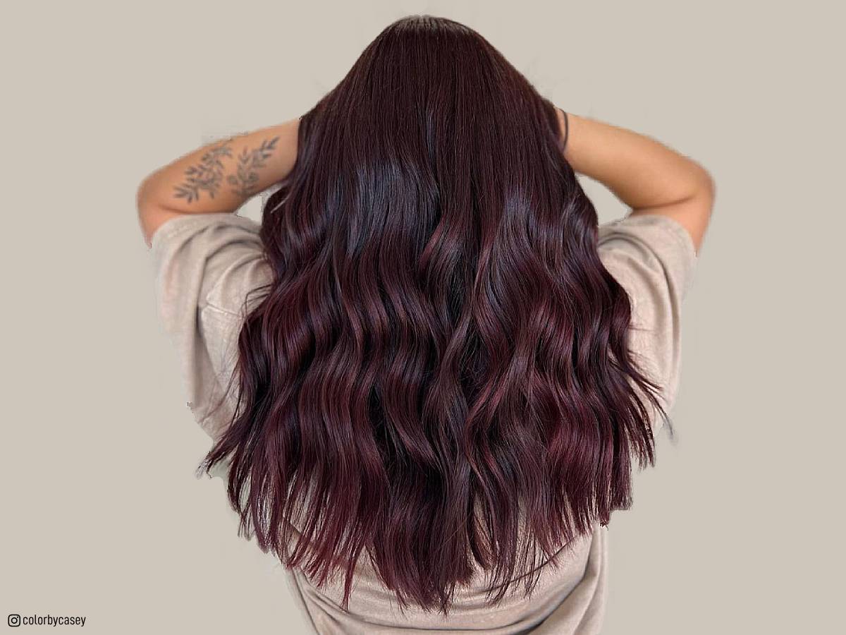 Beautiful burgundy balayage idea