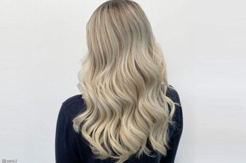 Beige blonde hair