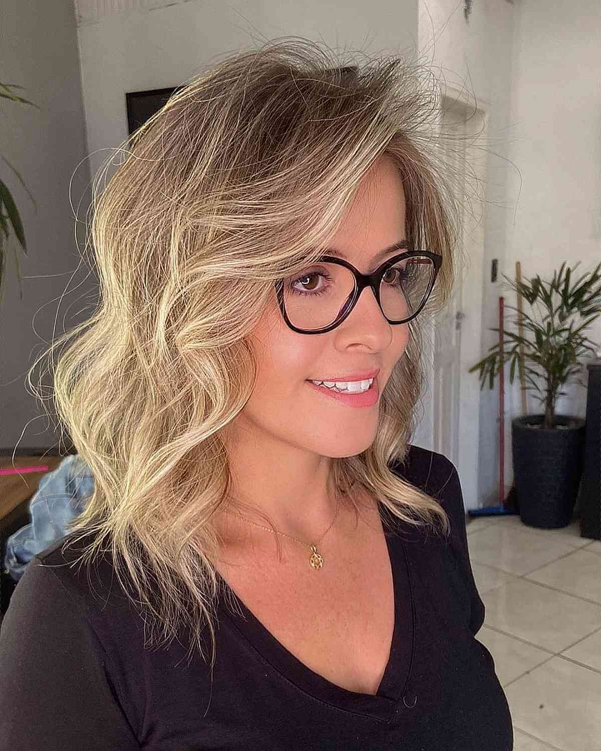 Blonde Wispy Mid-Length Fine Hair