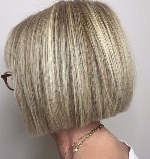 Modern Blunt Bob for Over 60 Straight Hair