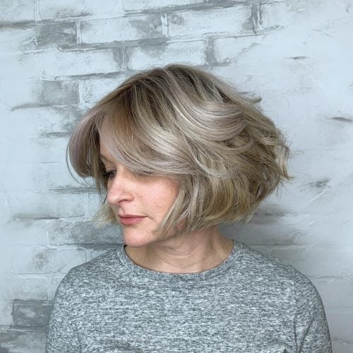 Blunt Bob with Side Swept Bangs