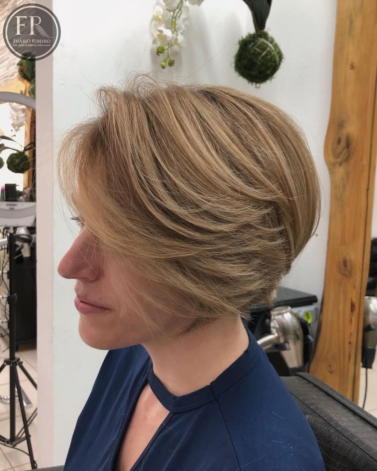 Stylish Bob with feathered side fringe