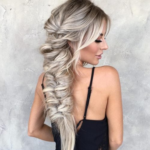 Edgy Long Hair with a Braided Ponytail