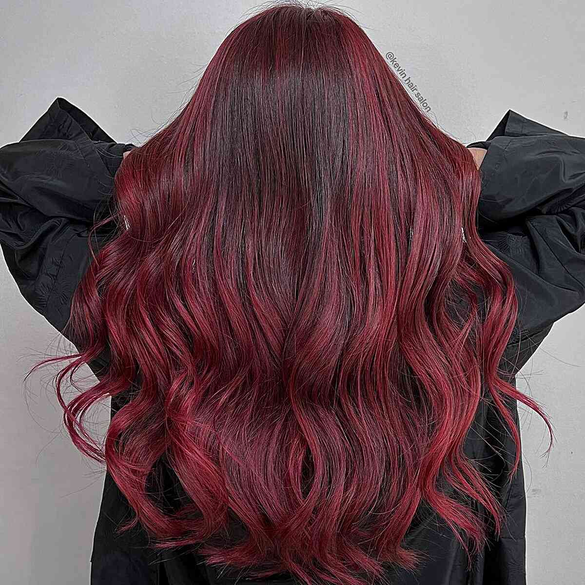 Burgundy Red to Red Wine Reverse Ombre