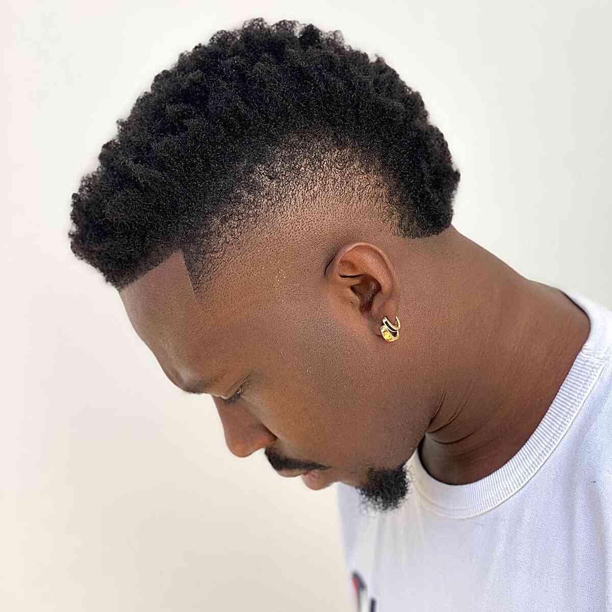 Burst Fade Faux Hawk for Black Men