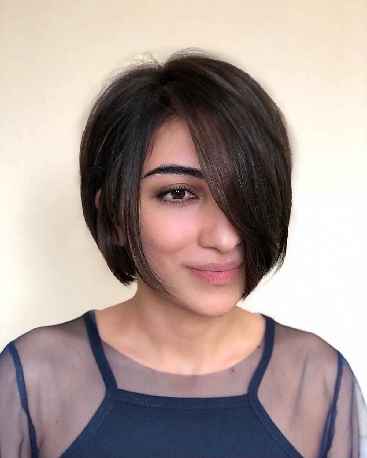 Chin-length blunt pixie bob