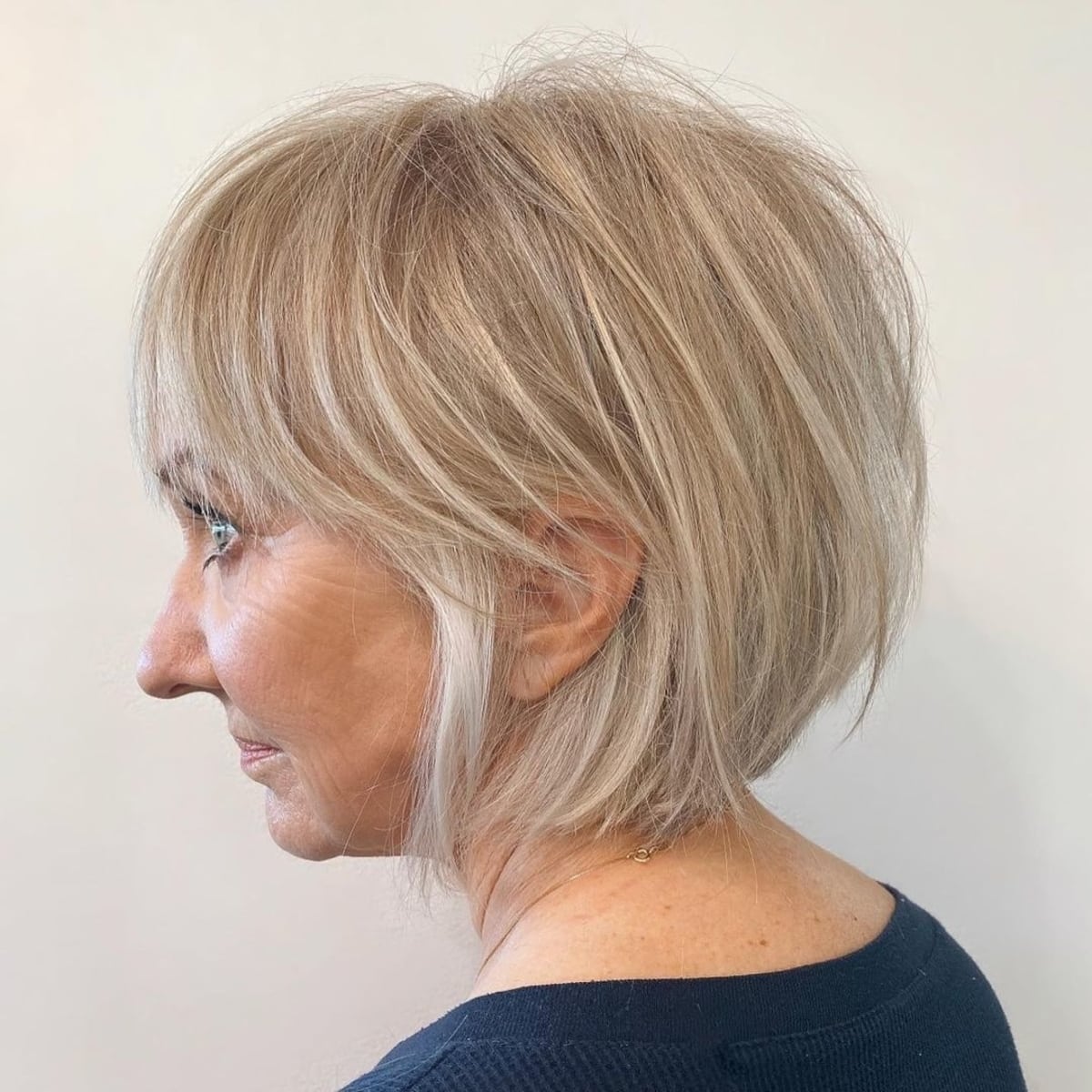 Chin-length Maintenance Haircut for Women Over 40