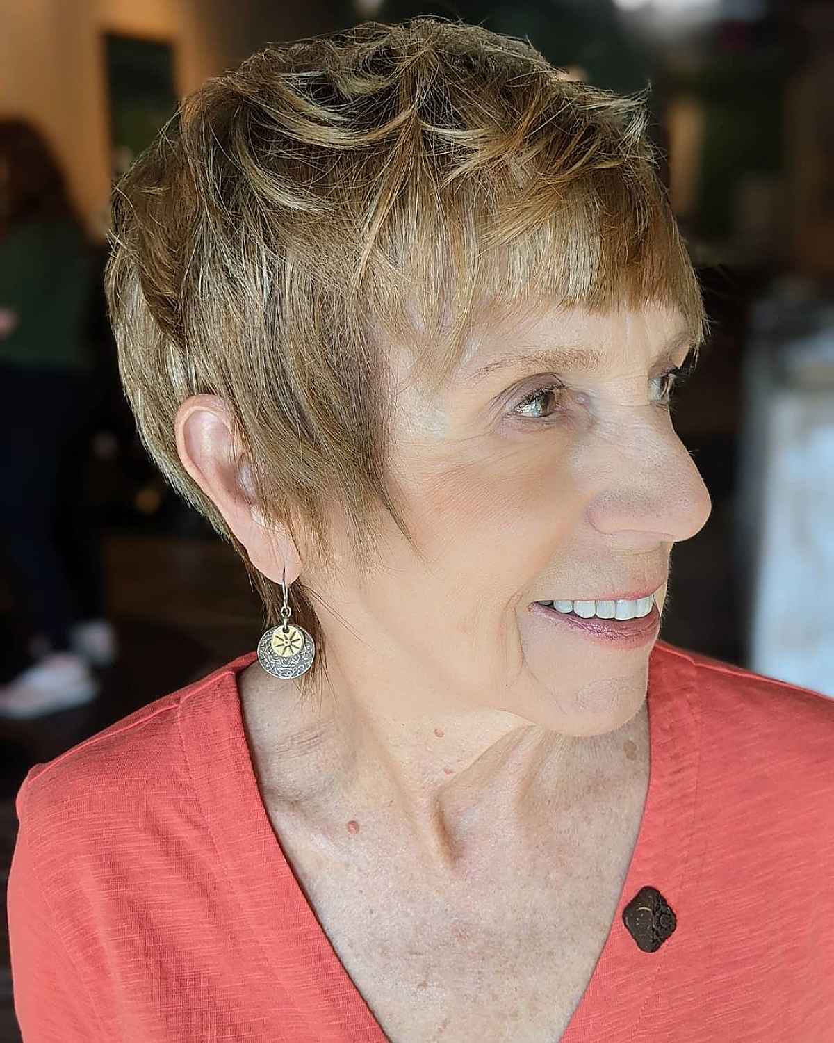 choppy pixie cut with choppy bangs