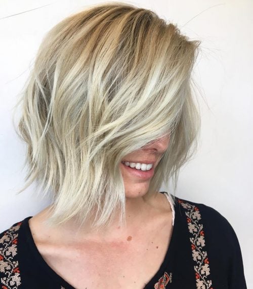 Cool Choppy Blonde Layered Bob hairstyle