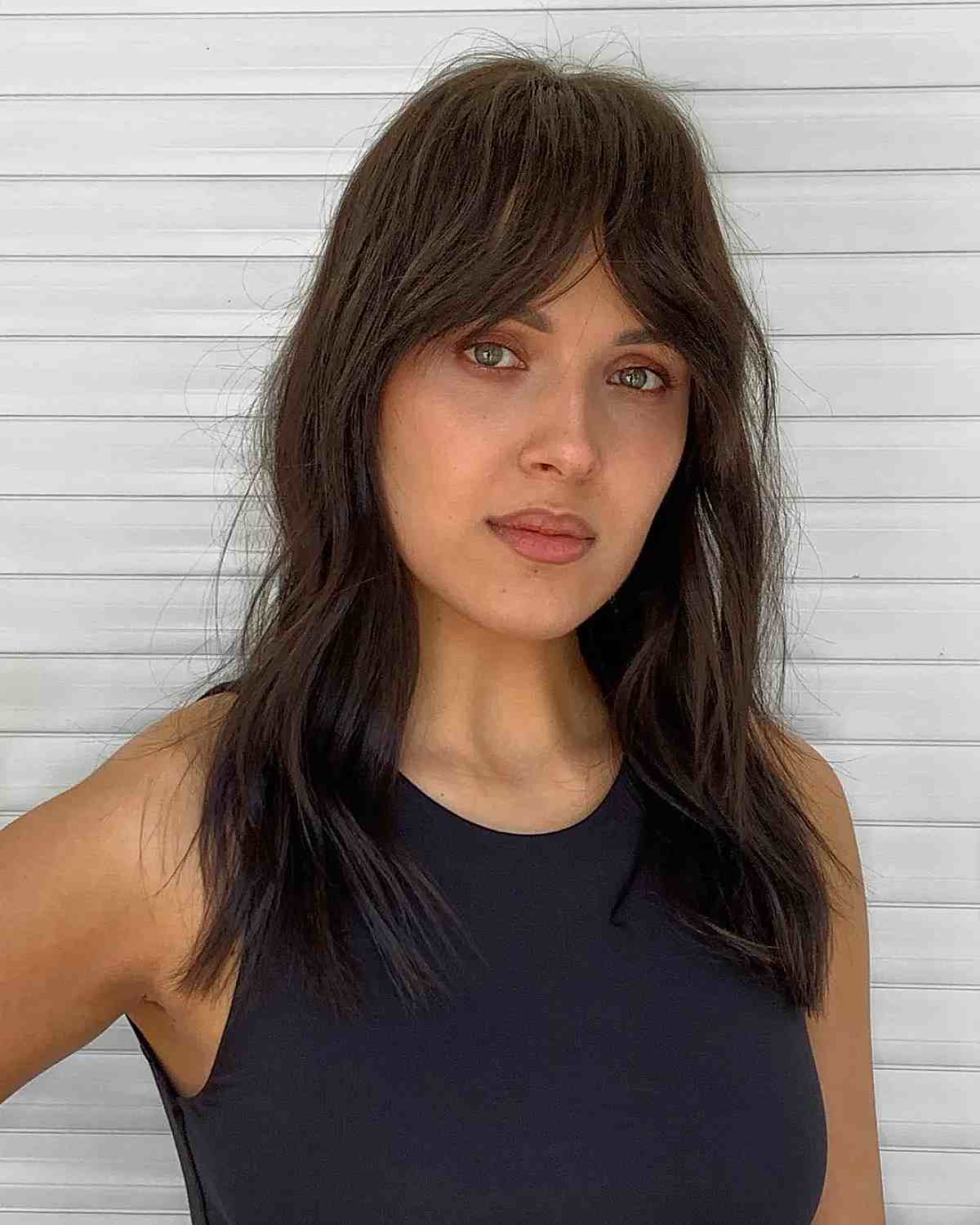 Collarbone Bob with Curtain Bangs on thin fine hair