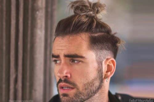 Coolest man bun fade haircuts