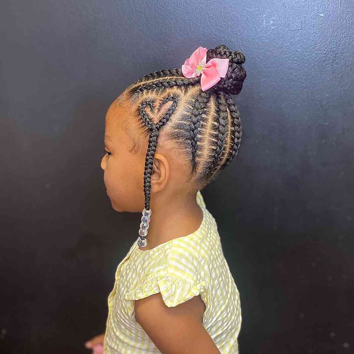 Creative Heart Side-Braid for Little Girls