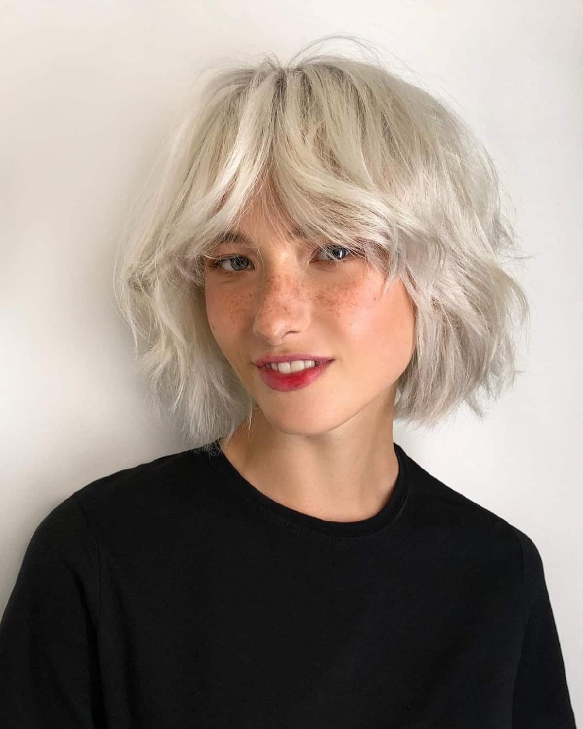 Cute Face-Framing Fringe on Short Hair