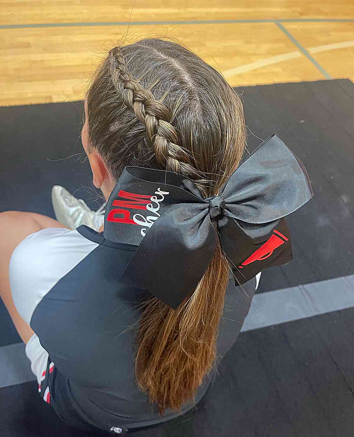 Cute Braided Bow Pony Cheerleading Hairstyle