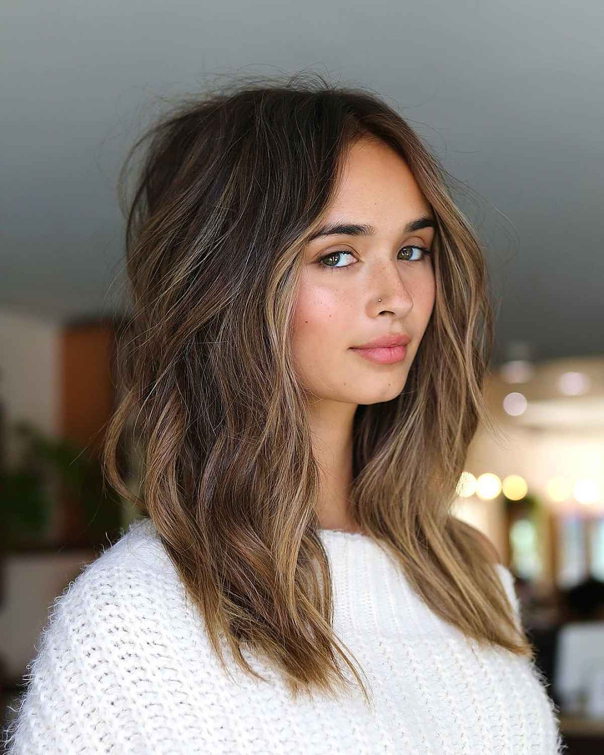 cute shoulder-length haircuts for thick hair