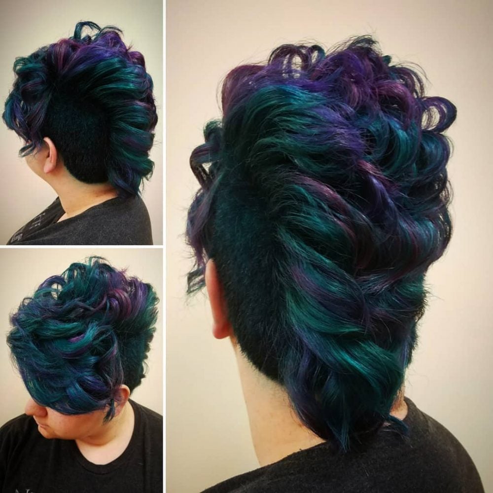 Edgy Purple and Green Undercut