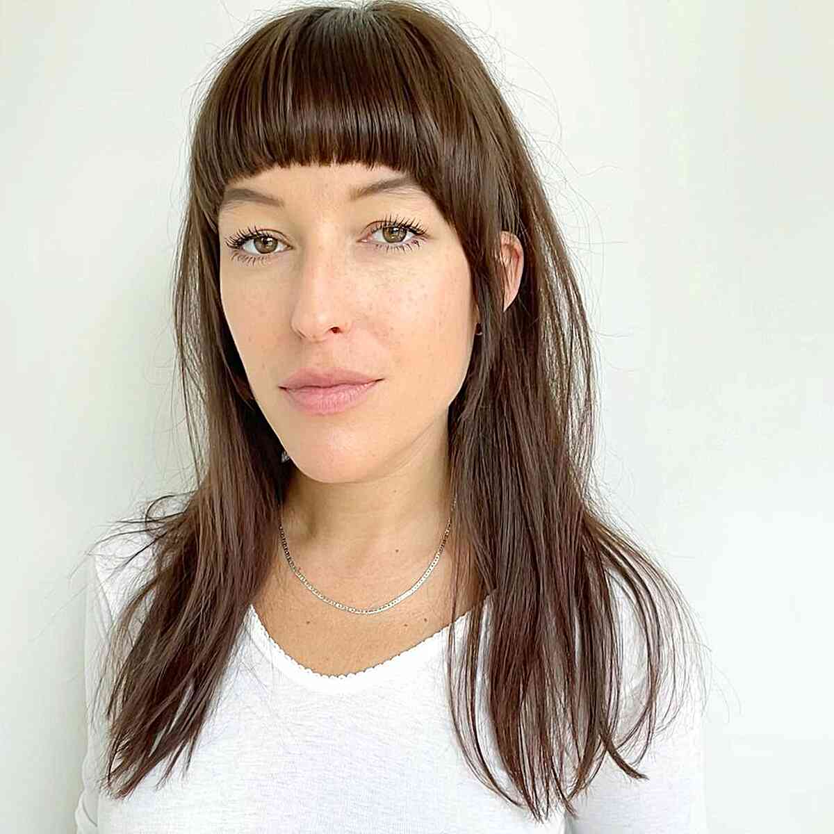 Face-Framing Round Bangs for Thin Hair and Long Faces