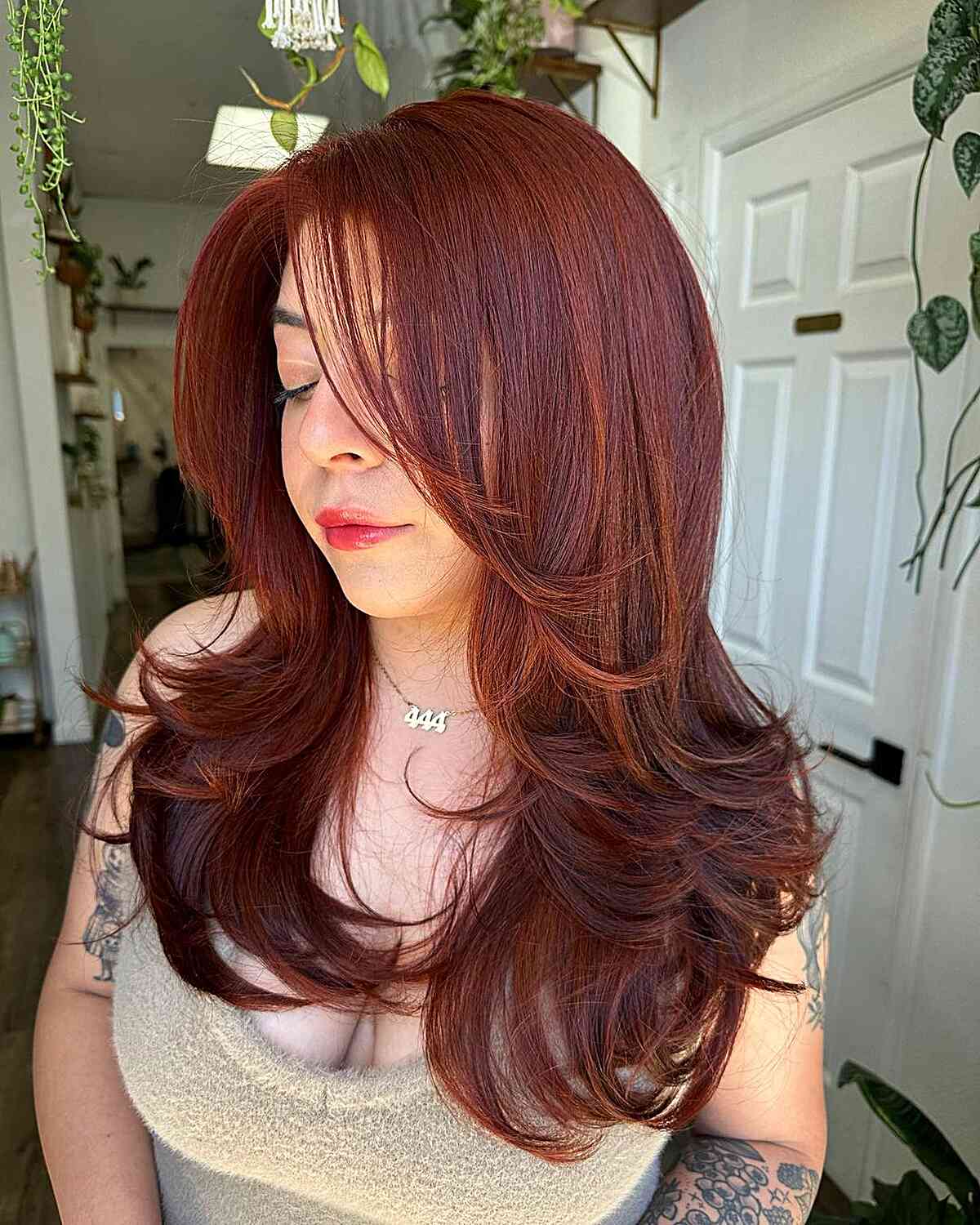 Fall-Inspired Cinnamon Spice Long Hair