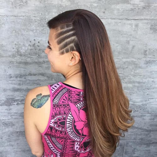 Feminine Undercut for Long Hair