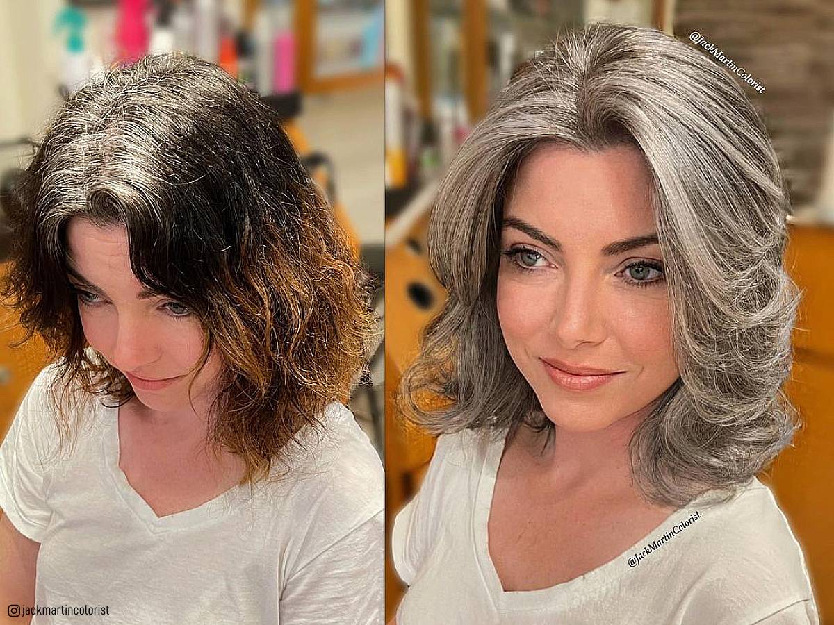 Gorgeous grey balayage ideas