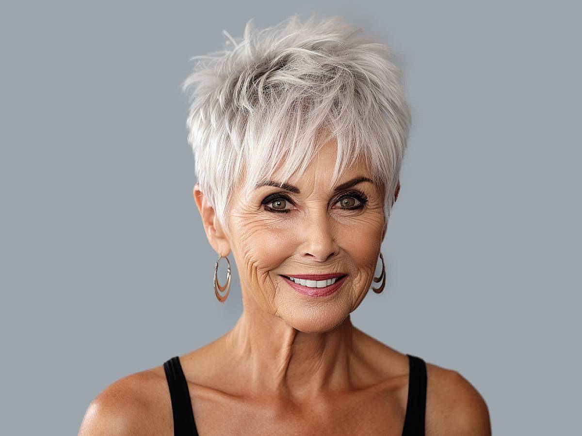 Long pixie cuts for older women