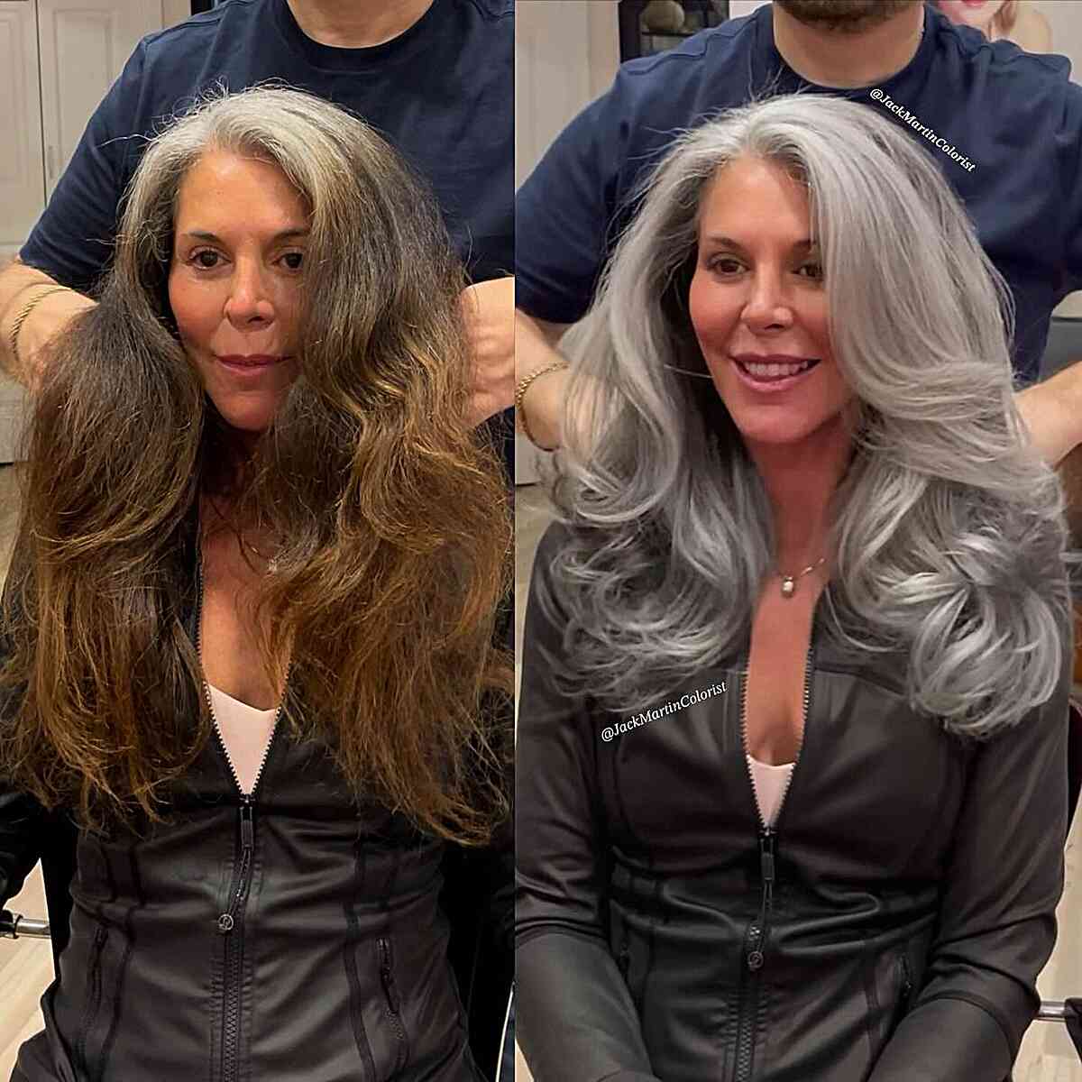 Gorgeous Silver Hair Transformation for Older Women Coloring Gray Hair