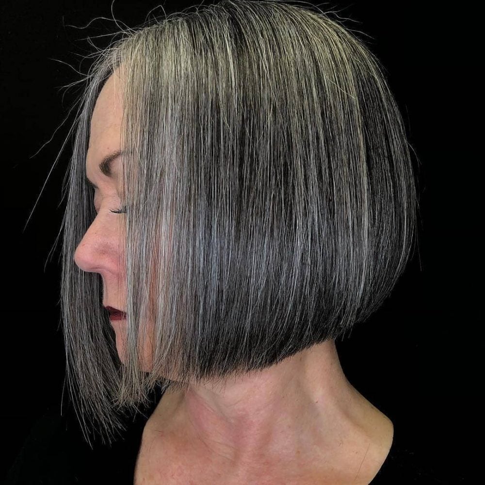 Grey Pepper Bob for women in their 50s