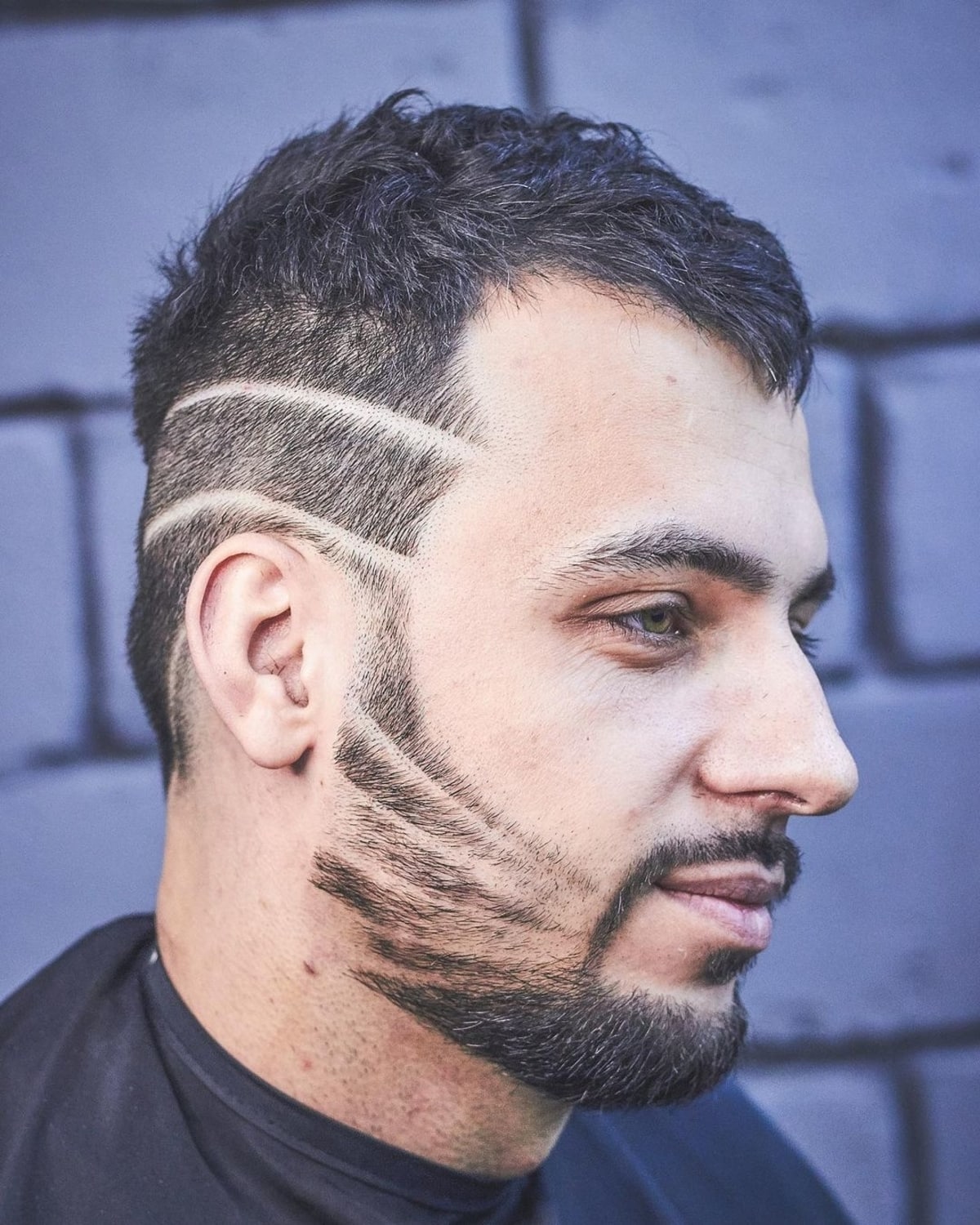 Hair and beard shaved design for men