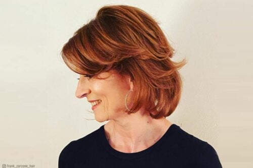 Layered bob haircut for women over 50