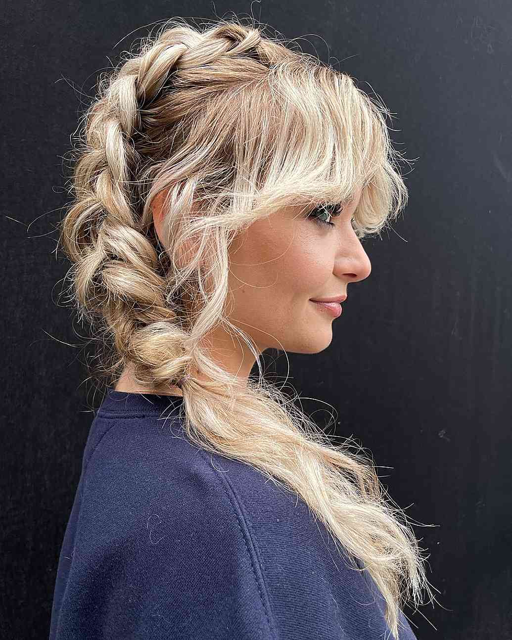 Long boho shag hairstyle with braids