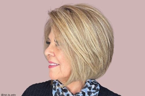 medium layered bob for women over 60