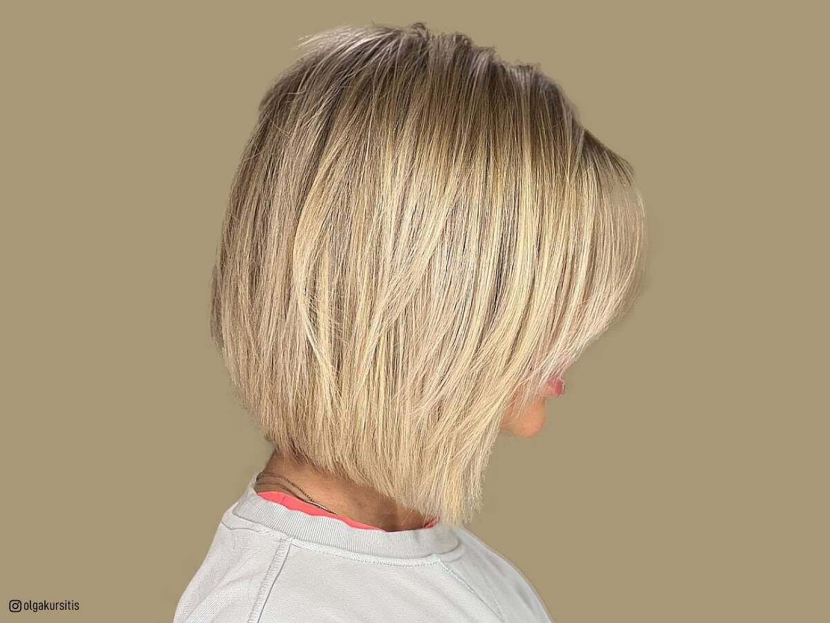 Medium layered bob