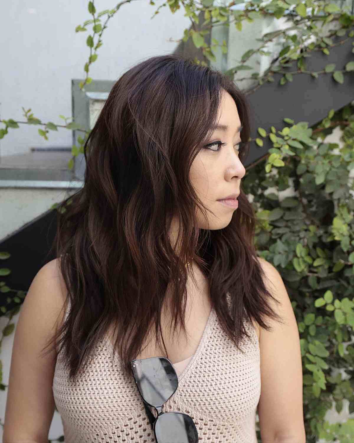 Medium-Length Choppy Hair with Layers for Women