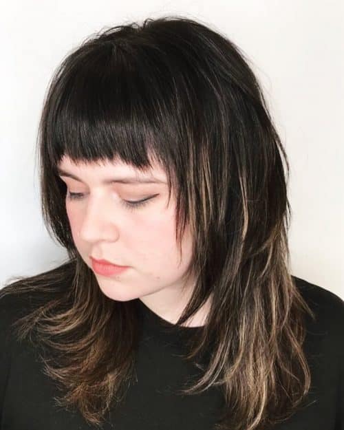 Bold Medium-Length Cut with Chunky Bangs