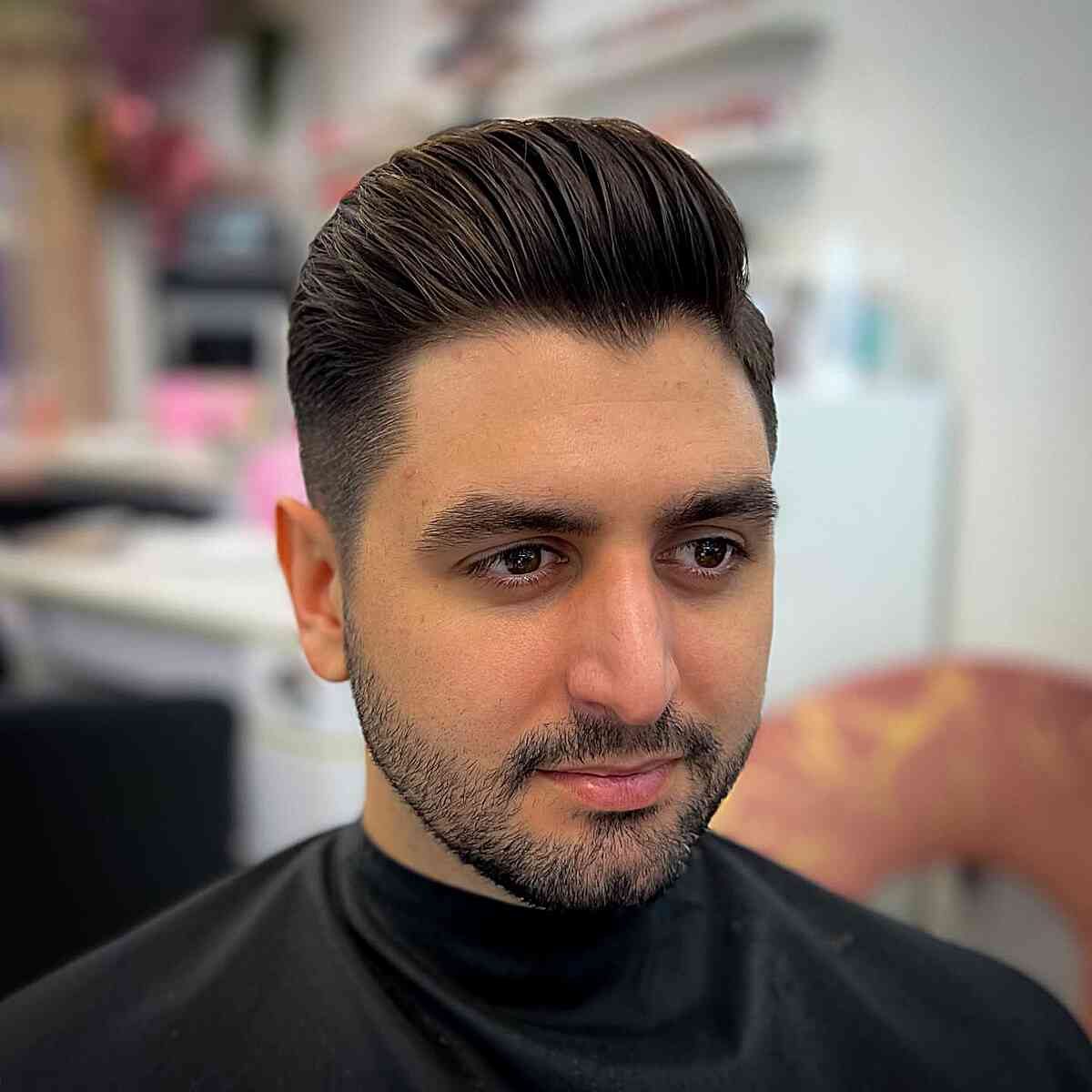 Medium-Length Hair with a Contoured Texture for Men