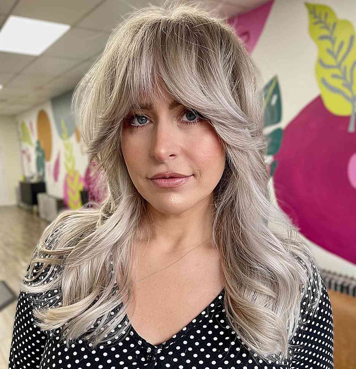 Medium Soft Shag with Disco Heavy Bangs