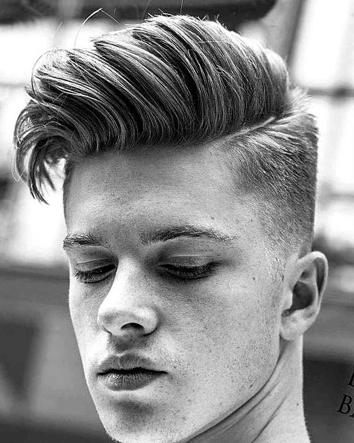 Mens Medium Disconnected Combover Haircut