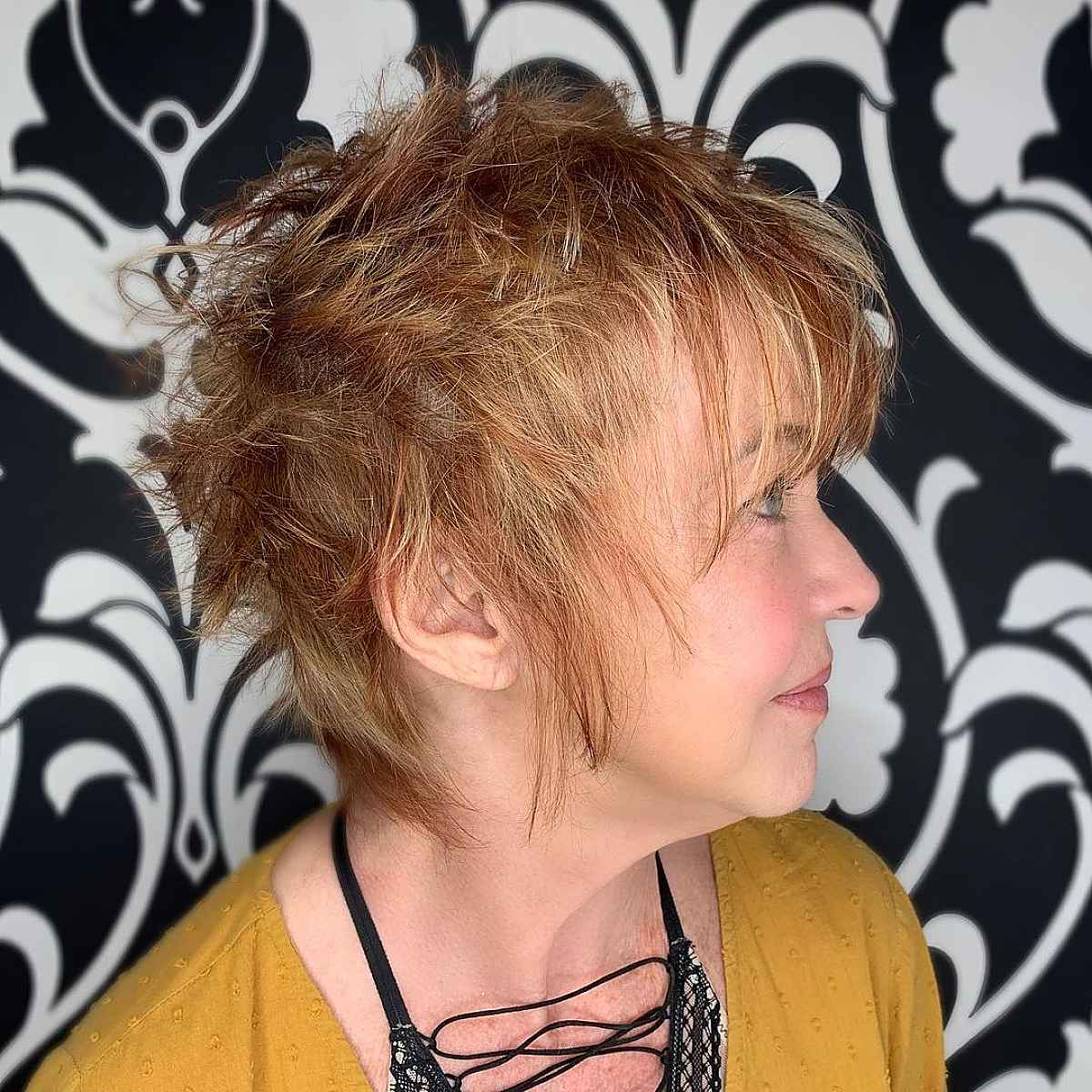 Messy Choppy Lixie Shag for sixty-year-old women