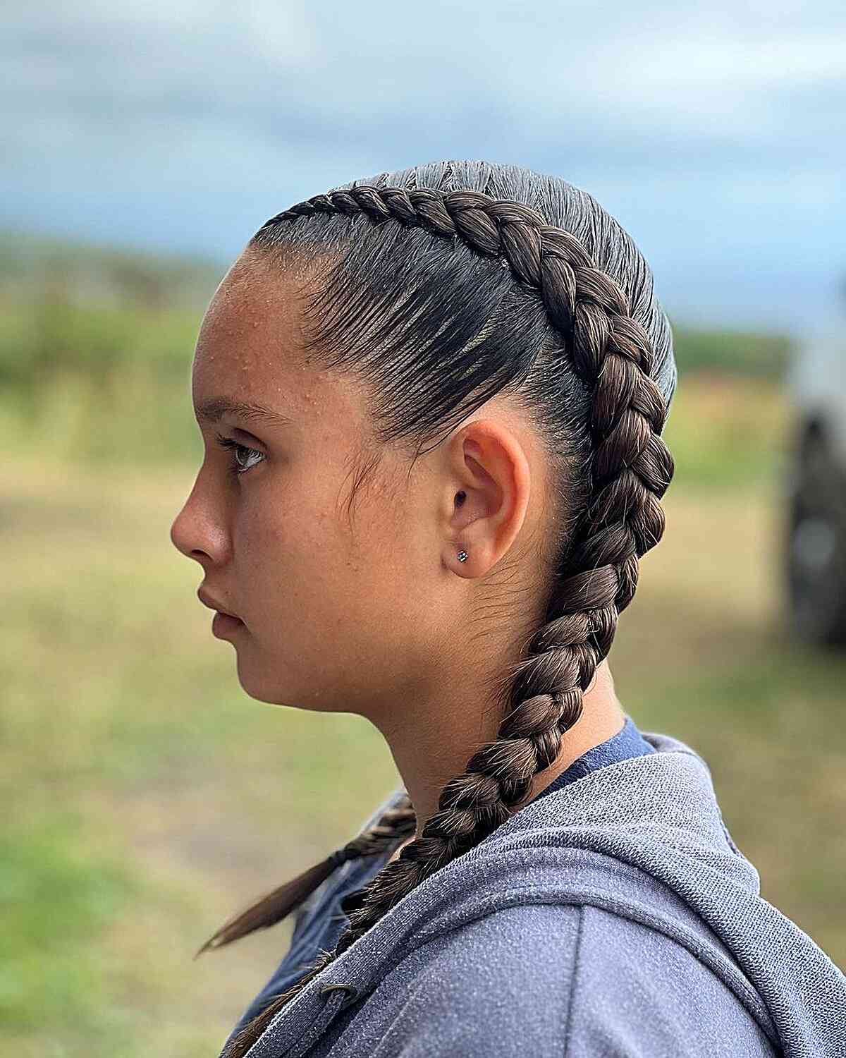 Mid-Length 2 Dutch Braids for Girls