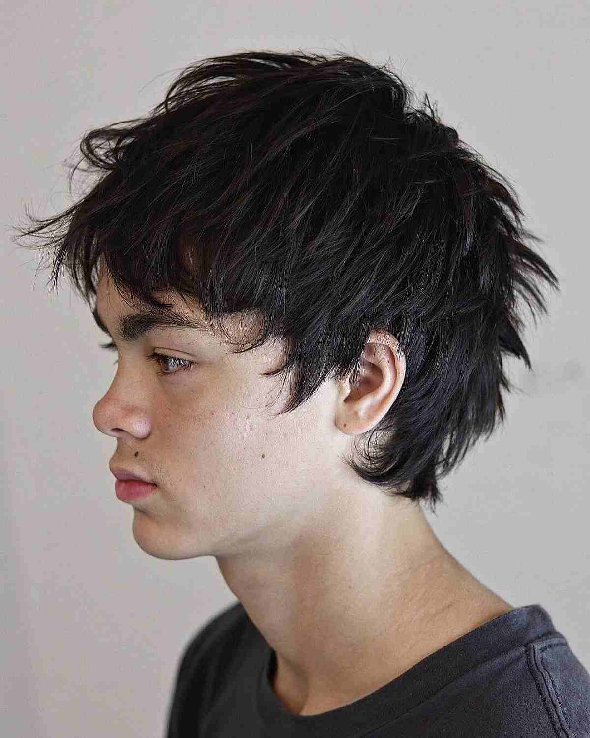 Mid-Length Shaggy Cut for Teen Boys