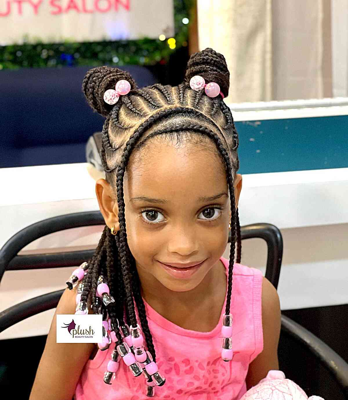 Protective Cornrows with Accessories for Little Girls