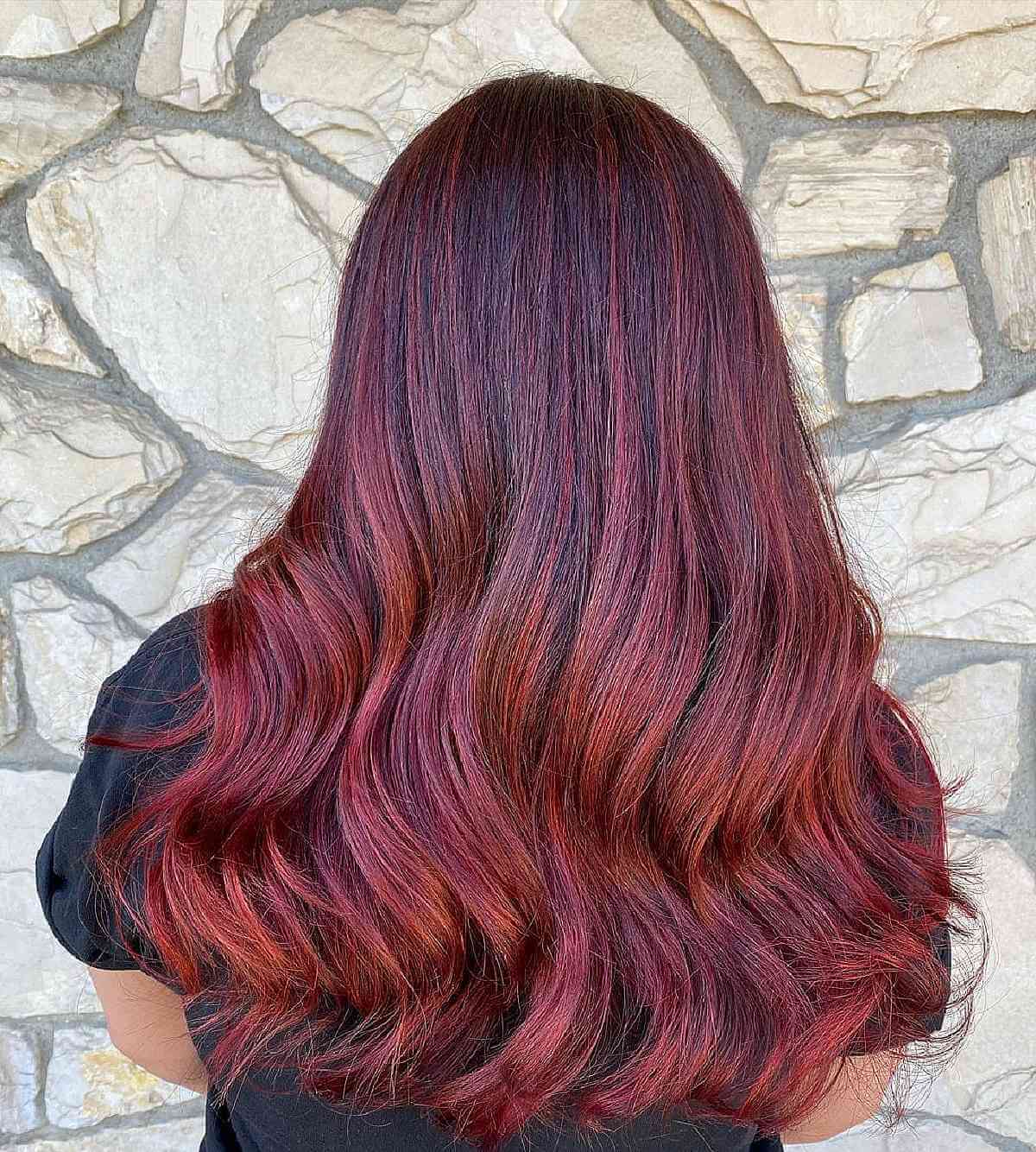 Balayage & Red Highlights