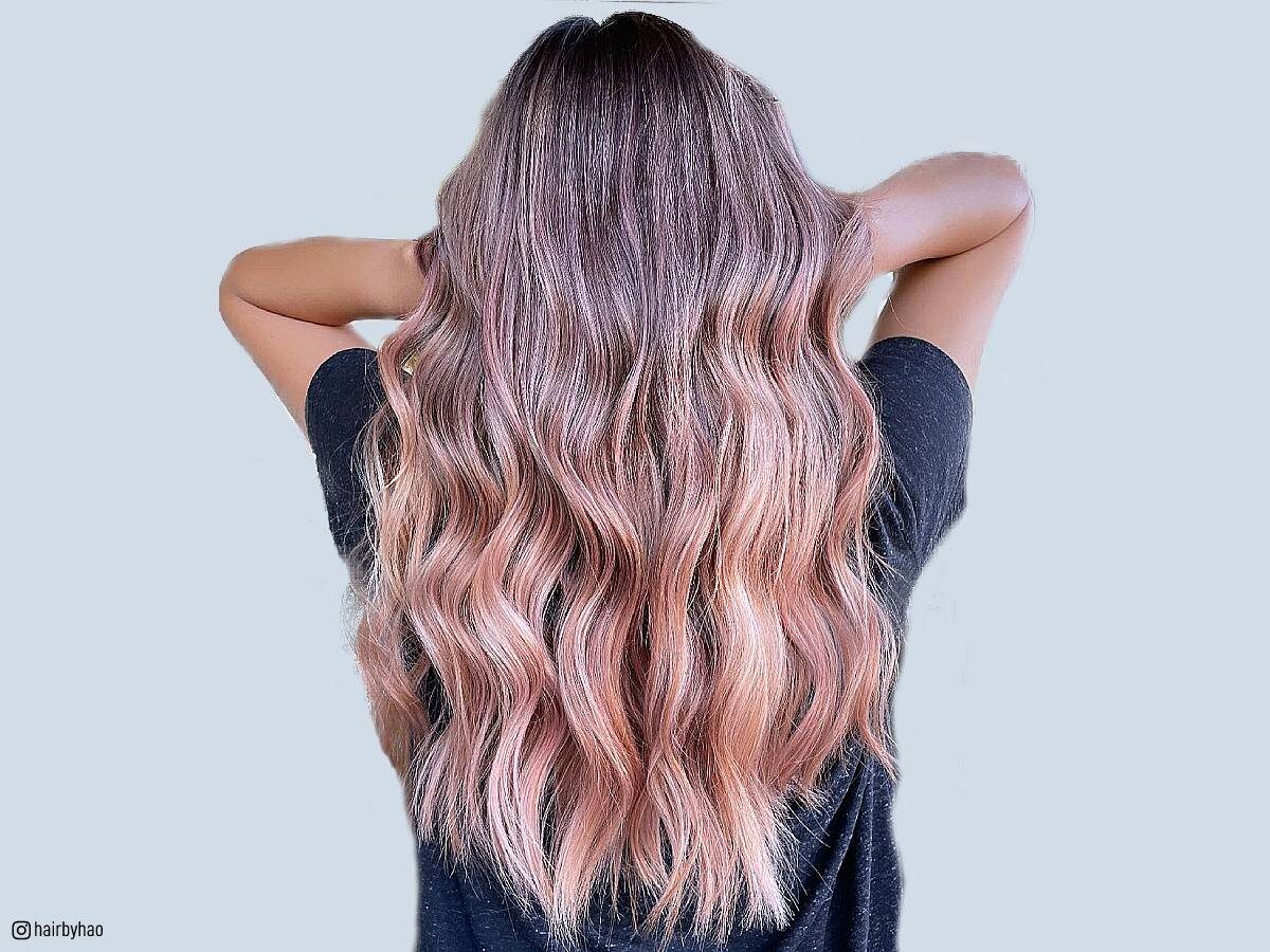 Rose gold balayage ideas for women