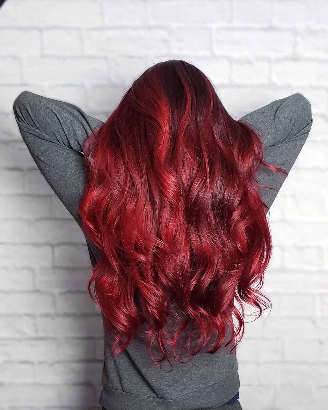 Gorgeous Scarlet Red Balayage