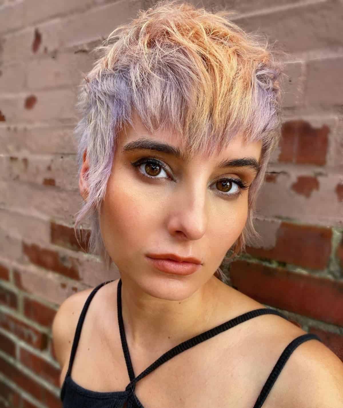 Versatile pastel pixie cut